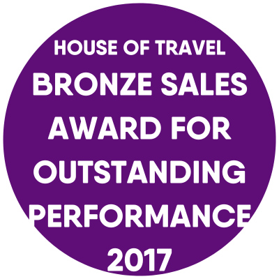 House of Travel Bronze Sales Award for outstanding performance 2017